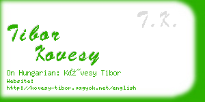 tibor kovesy business card